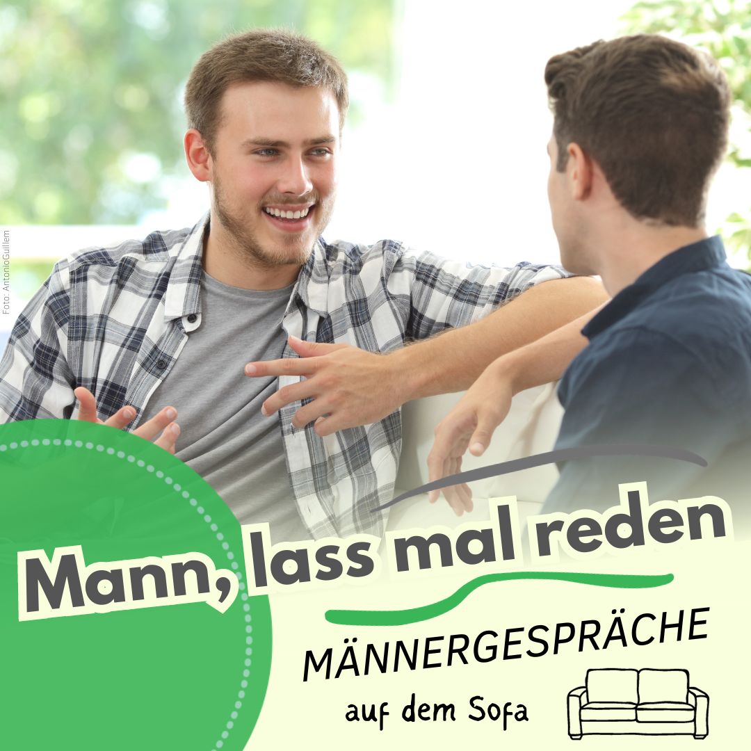 Mann, lass mal reden! Männergespräche auf dem Sofa.